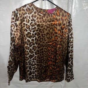 Wild Leopard Print Blouse - Brown and Orange